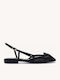 Schwarze Damen Ballerinas Laser Cut Slingback Mit Riemen