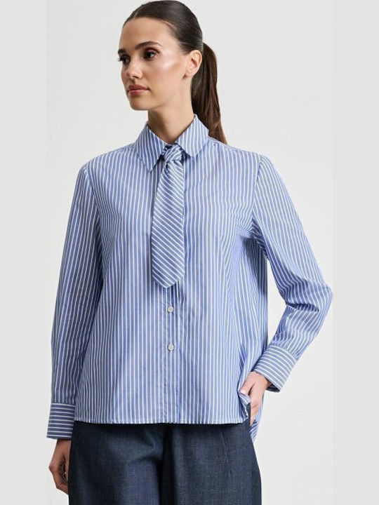 Desiree Women's Striped Long Sleeve Shirt Blue