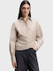 Women's Striped Long Sleeve Shirt Beige