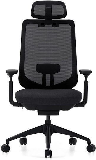 ErgoAction Atlas Black Καρέκλα Γραφείου με Μπράτσα Black
