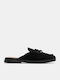 Flach Wildleder Mules in Schwarz Farbe