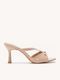 Beige Mules Thin Strap Decorative Buckle