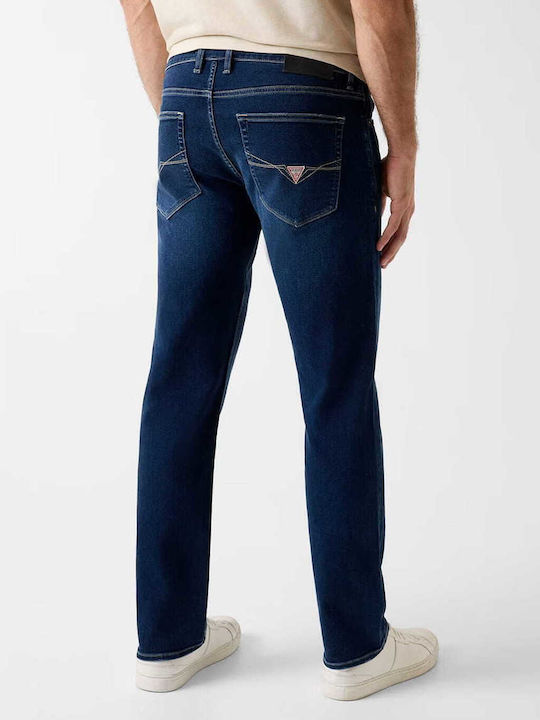 Ανδρικό Παντελόνι Τζιν με Slim Tapered Εφαρμογή Σκούρο Μπλε