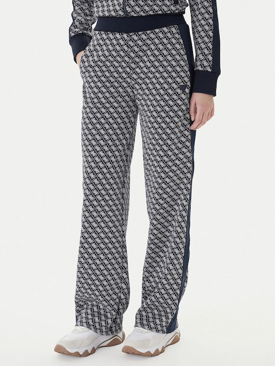 Guess Παντελόνι Φόρμας Καμπάνα Dark Blue
