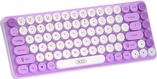 XO KB-12 Ασύρματο Bluetooth Πληκτρολόγιο Αγγλικό US Μωβ