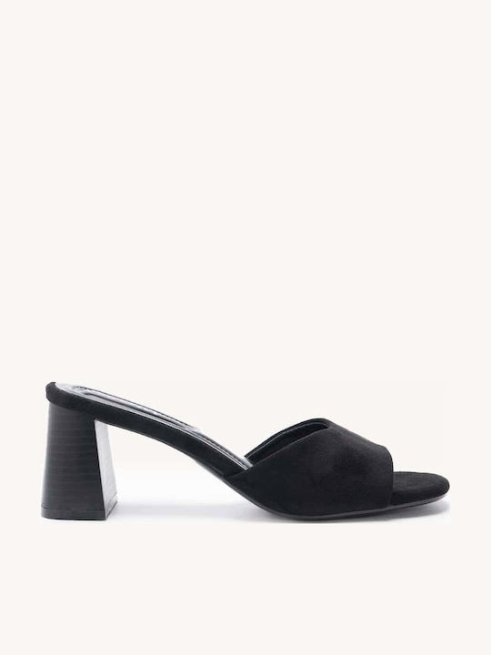 Black Mules Wide Front Strap