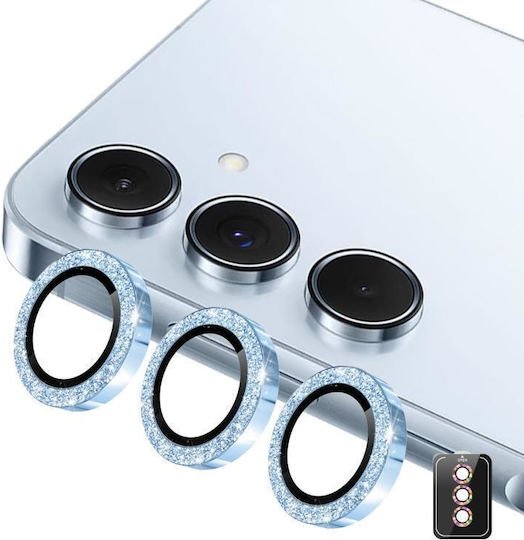 Samsung Galaxy A37 A57 Enkay Hat-prince 9h Rear Camera Lens Glitter Aluminium Alloy Tempered Glass Film Blue