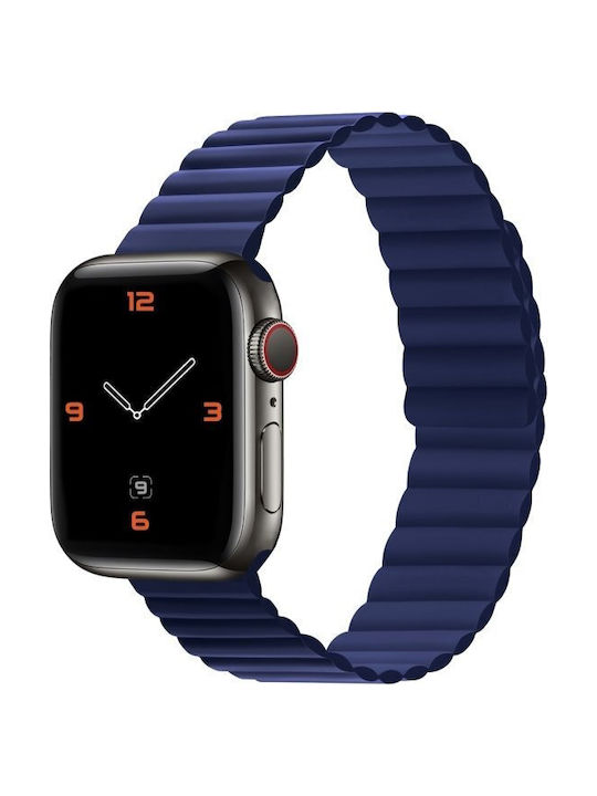 XO Каишка Apple Watch 42 44 45 49mm Силикон Магнитна Синя