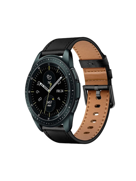 Samsung Galaxy Watch 42mm 20mm Sx Connector Metal Button Switch Leather Watch Band Black