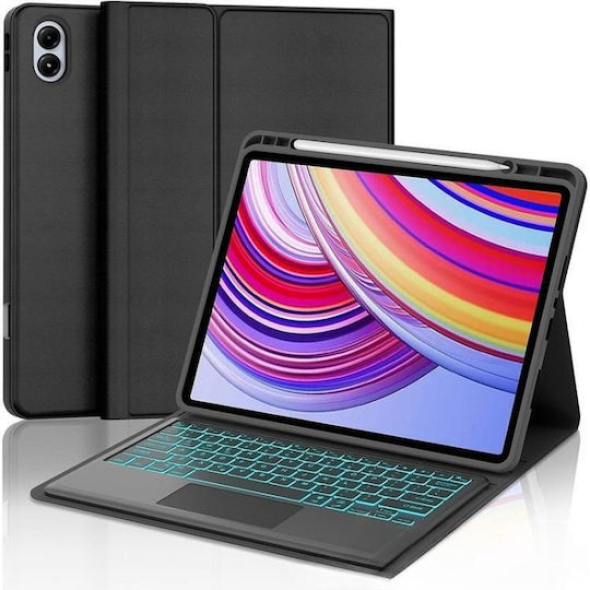 Husă Touchpad Bluetooth Tastatură Iluminare Backlight Xiaomi Redmi Pad 2 Pro 12.1 Negru