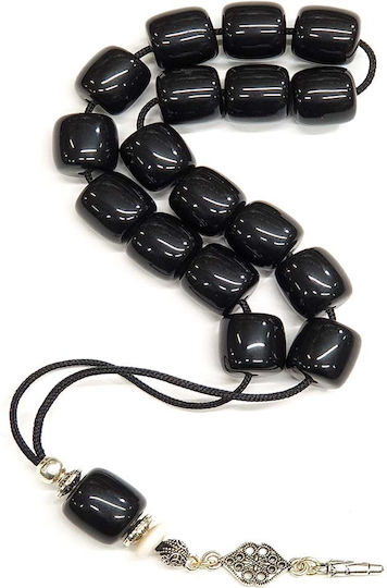 Roloi Komboloi Resin Worry Beads with 17 Beads Black 29cm