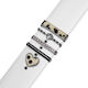 Strap Jewellery Ring + Charm Heart Set White Leopard Oem
