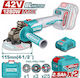 Total TAGLI4128112E Τροχός 115mm Μπαταρίας Brushless με Ρύθμιση Στροφών 2x2.5Ah