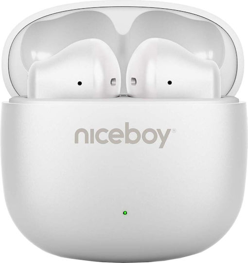 Niceboy Beans 4 In-ear Bluetooth Handsfree Căști cu Rezistență la Transpirație Alb