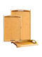 Cheffinger Set 3 Natural Bamboo Meal Trays Ultra Durable Resistant Brown Beige
