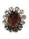 Artistic Silver Ring Natural Amethyst Aquamarines Size 13.5