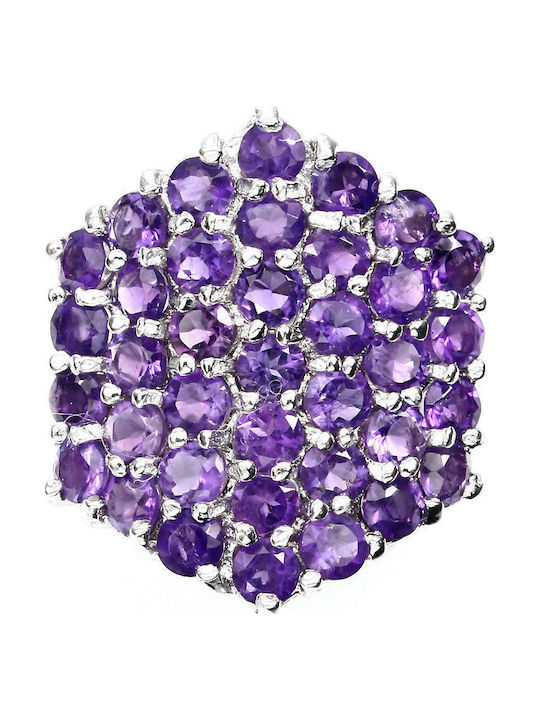 925 Silver Ring Natural Amethyst Size 16