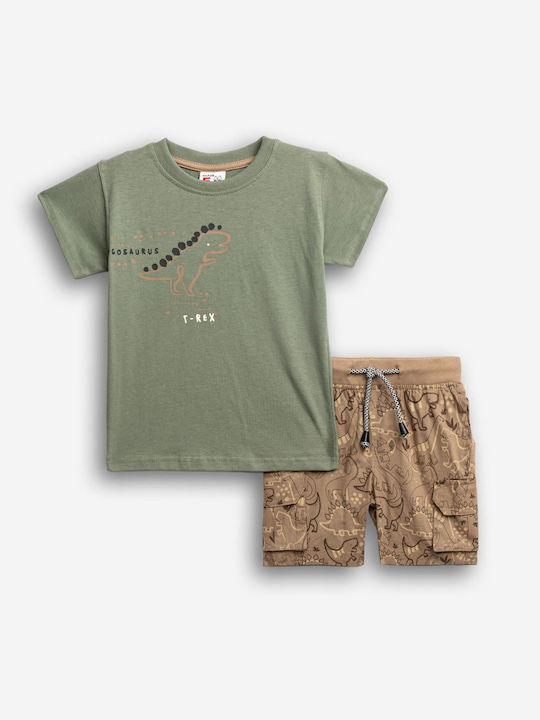 Kids' Set with Shorts Summer 2pcs Khaki