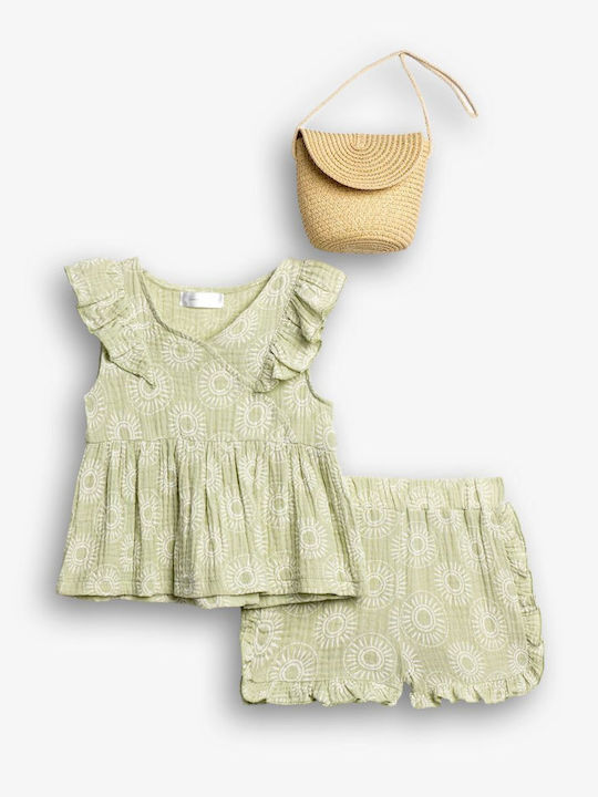 Funky Kids Set with Green Shorts 2 Pieces