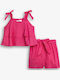 Kinder-Set mit Shorts Sommer 2Stück Fuchsie