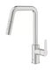 Grohe Küchenarmatur Zähler mit herausziehbarer Brause Silber