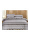 Sheet Sets King Size with Elastic 180x200+30cm. Reactive Grey 4pcs