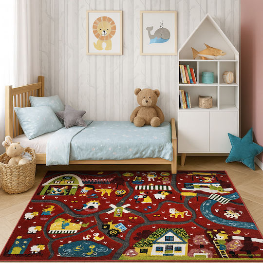 Saray Home Kids Synthetic Rug 3d Farm Adventure 160x210cm