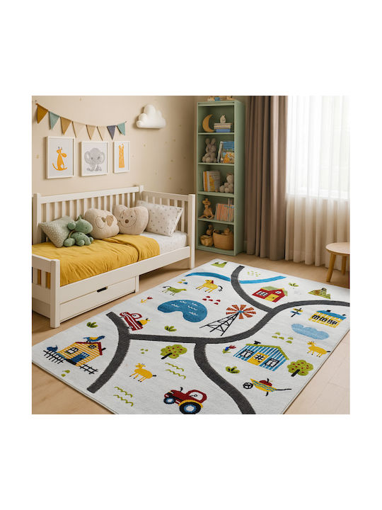 Saray Home 3d Farm Adventure Παιδικό Χαλί Λευκό 160x210cm