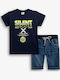 Kinder-Set mit Shorts Sommer 2Stück Blau