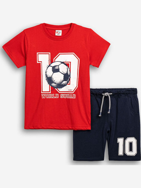 Funky Kids' Set with Shorts Summer 2pcs Red