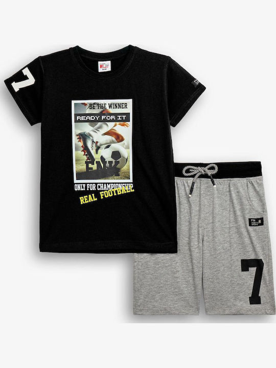 Kinder-Set mit Shorts Sommer 2Stück Schwarz