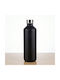 Bottle Water Glass with Screw Cap Black 1000ml
