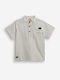 Kids Striped Shirt Short Sleeve Linen Blue
