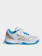 Courtflash Kids Sports Tennis Shoes with Hoop & Loop Closure White