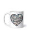 Marry Christmas Heart Irma Ornament de masă de Crăciun Cană Alb