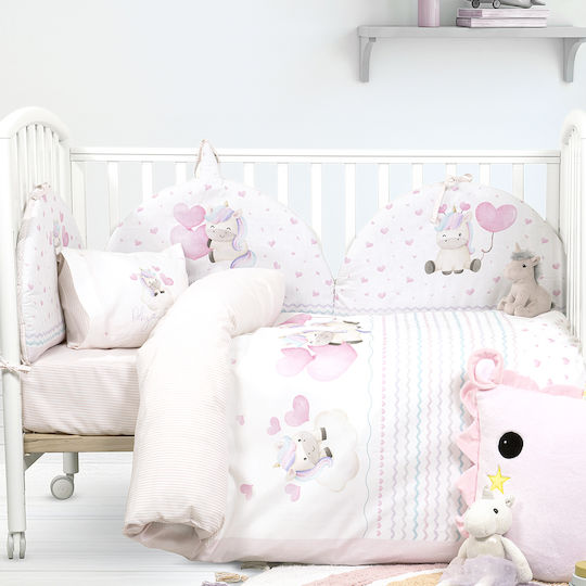 Nima Luni Uni Baby Sheets Set Cradle Cotton Pink 70x110cm
