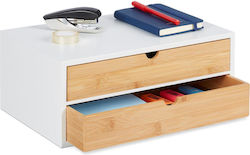 Hölzern Schreibtischorganisator in Weiß Farbe 1Stück 33x21x14cm