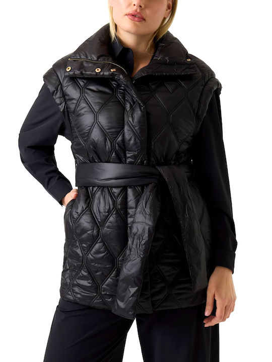 Guess Damen Ärmellos Puffer Jacke für Winter Black