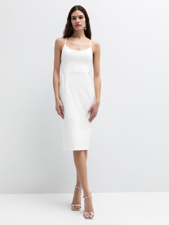 Toi&Moi Sommer Midi Abendkleid Weiß