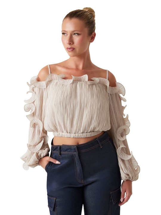 Guess Mânecă lungă Femei Cămașă Beige