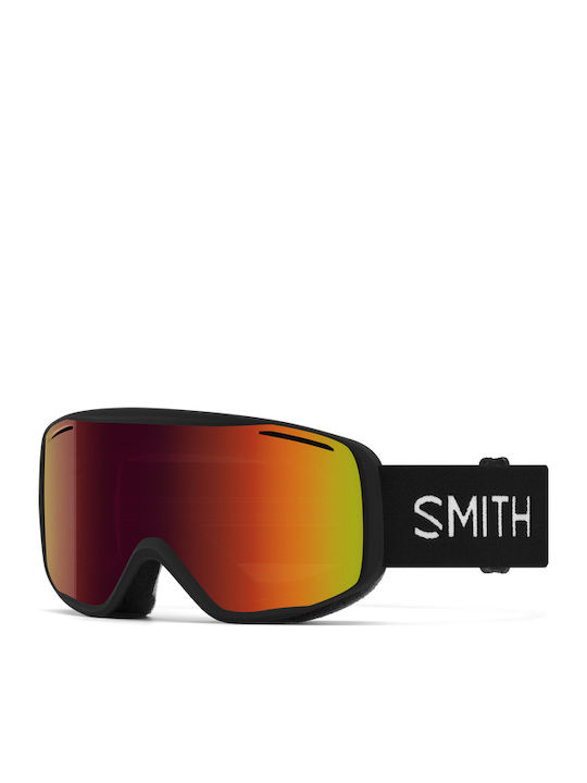 Smith Μάσκα Σκι & Snowboard Ενηλίκων Μαύρη με Φακό Καθρέπτη σε Μαύρο Χρώμα