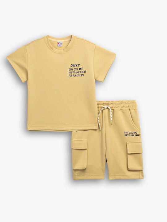 Funky Kinderbekleidungsset mit Shorts Gelb 2 Stück