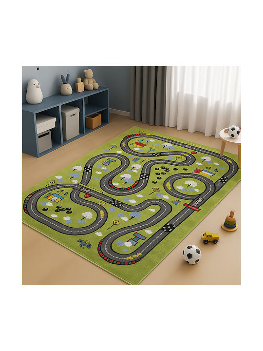Saray Home 3d City Adventure Детско килимче Зелен 200x250см