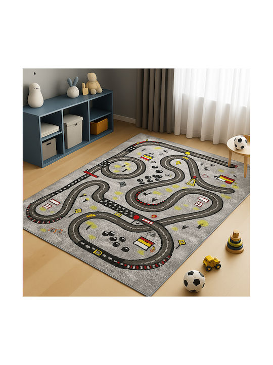 Saray Home 3d City Adventure Παιδικό Χαλί Γκρι 133x170cm