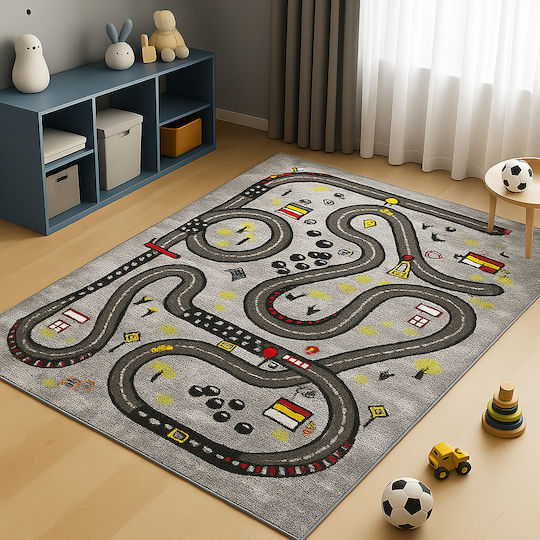 Saray Home 3d City Adventure Сив Детски Килим 200x250см