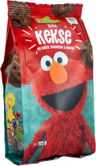 Bio Kekse Elmo Kakao Mehl Dinkel SESAMSTRASSE Vegan 1Stück 125gr