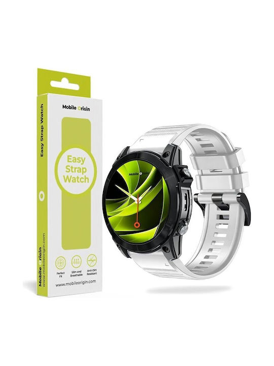 Mobile Origin Easy Strap Silicone Watch 22mm White Mo-ess-22-wht