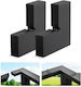 Vevor 2 Pack Corner Handrail Connectors Handrail Extension Accessories Stair Handrail Pom Connectors Handrail Rectangular Cable Handrail Cable Handrail System Outdoor Black Matte Ht-05