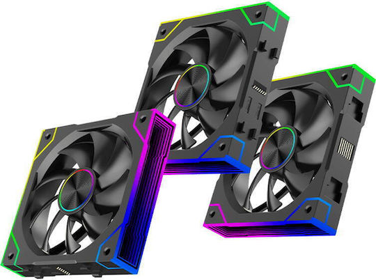 Xilence XF072 Case Fan 125mm (2000rpm / 64cfm) with ARGB Lighting and Connection 3-Pin / 4-Pin PWM Pack of 3