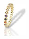 Mentzos Ring with Stones made of Silver Gold Plated